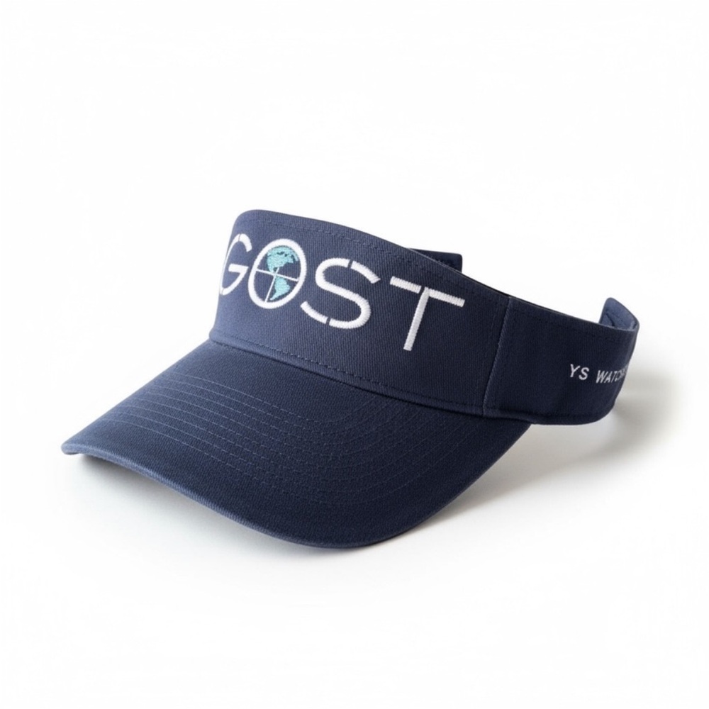 new GOST Tracker 𓆉 Logo Embroidered Visor 𓆉 Navy 𓆉 Fishing Boating Golf